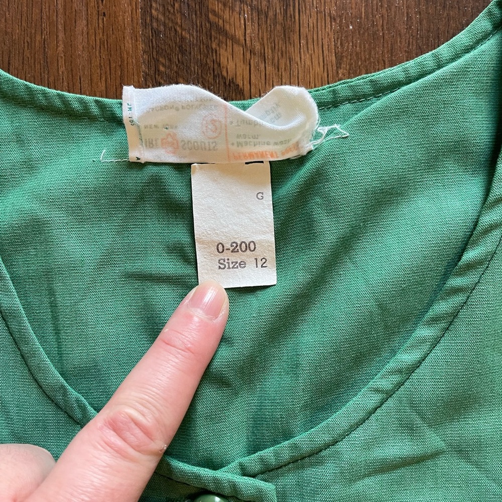 VTG 70s Girl Scouts Junior Uniform Dress Green Permanent Press A-Line USA - Picture 4 of 7